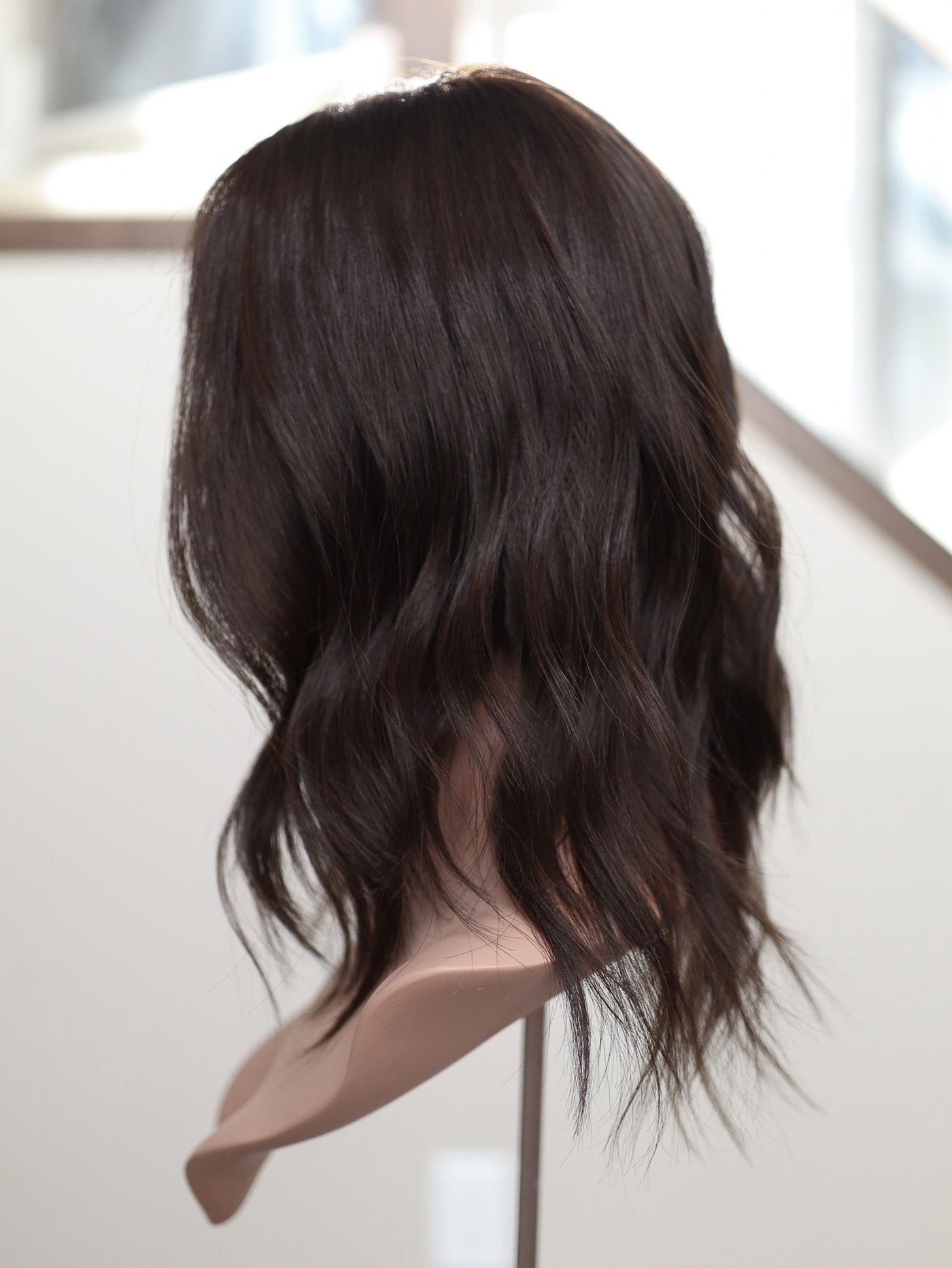 18" 9x9 Dark Brown Silk Top Topper - Madison Hair Collection
