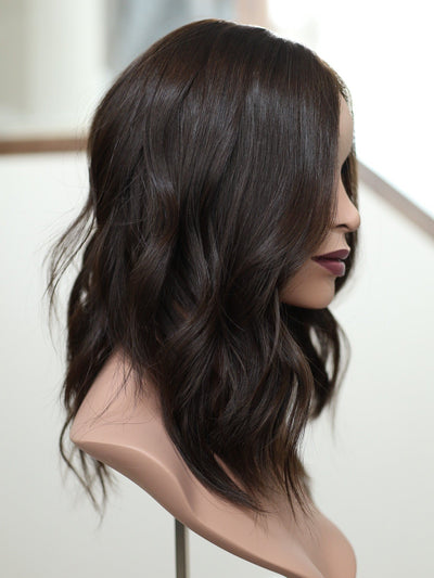 18" 9x9 Dark Brown Silk Top Topper - Madison Hair Collection
