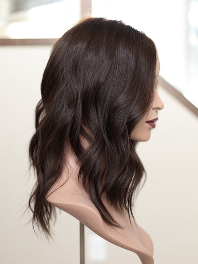 18" 9x9 Dark Brown Silk Top Topper - Madison Hair Collection