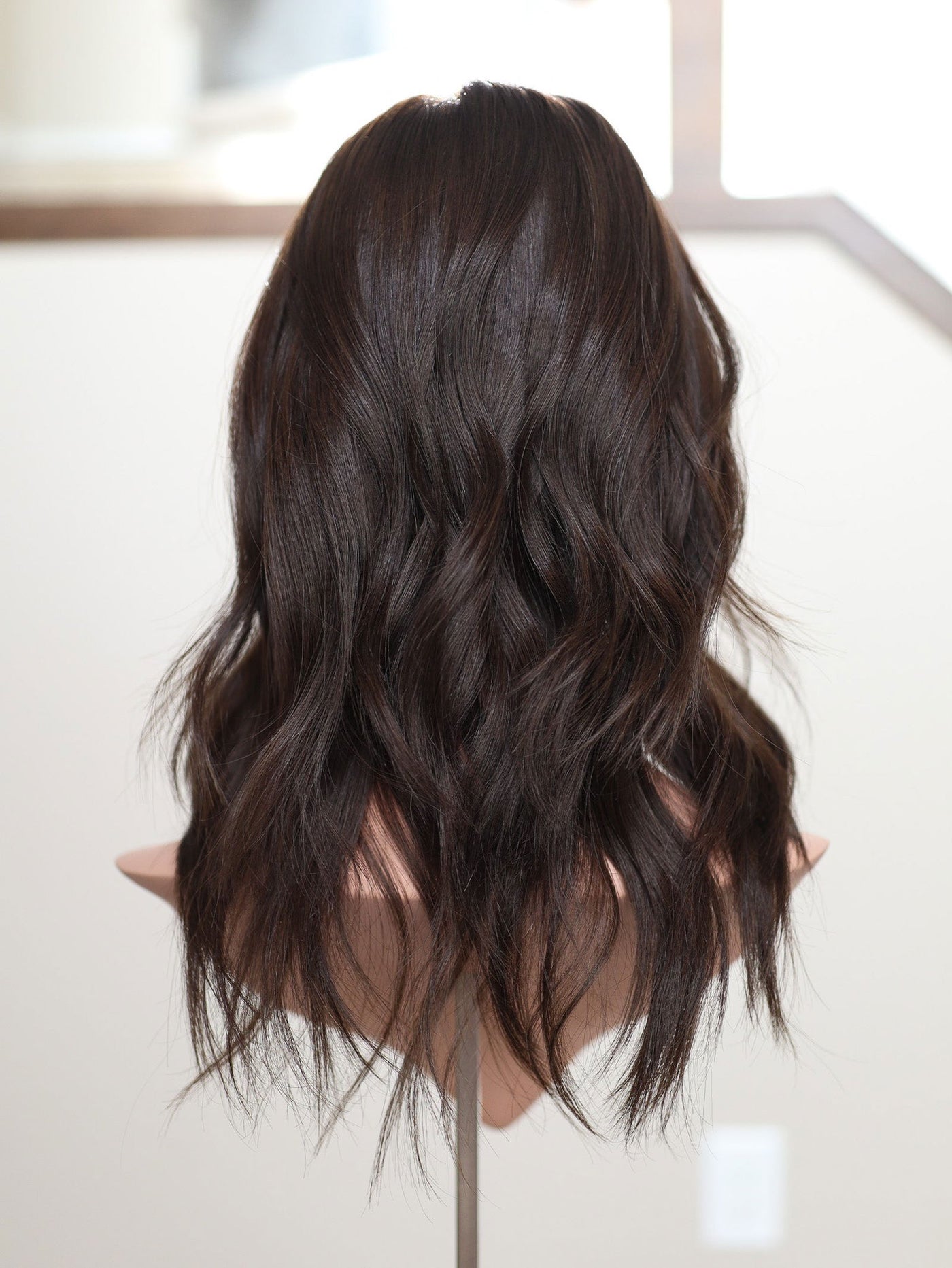 18" 9x9 Dark Brown Silk Top Topper - Madison Hair Collection