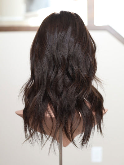18" 9x9 Dark Brown Silk Top Topper - Madison Hair Collection