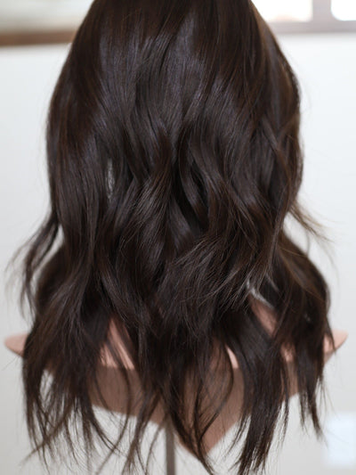 18" 9x9 Dark Brown Silk Top Topper - Madison Hair Collection