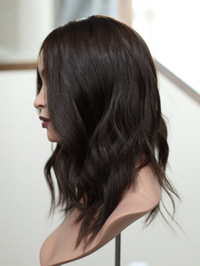 18" 9x9 Dark Brown Silk Top Topper - Madison Hair Collection