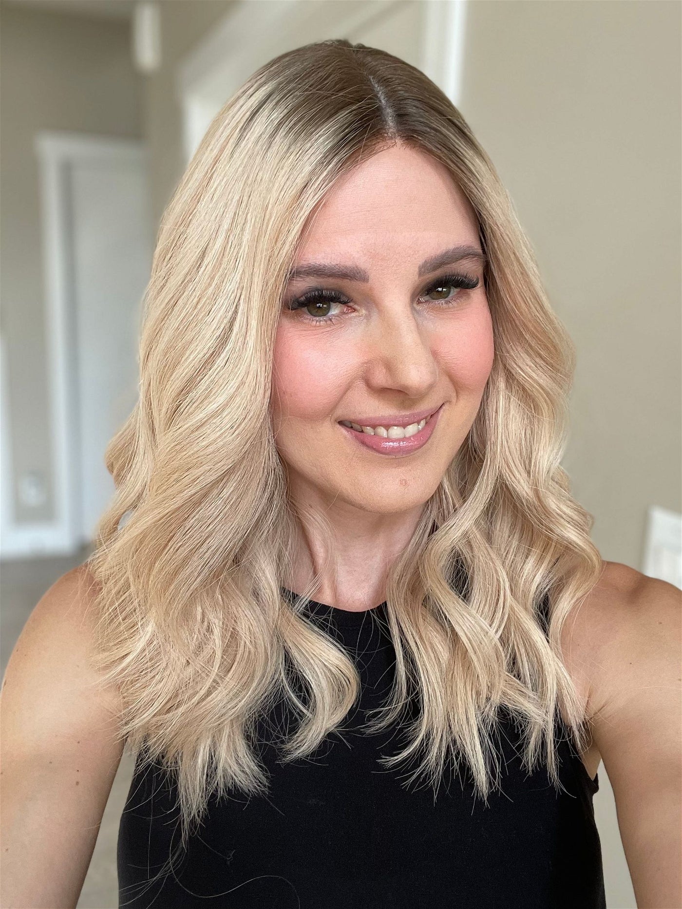 19" Rory Lob Comfort Cap Silk Top Wig (M) - Madison Hair Collection