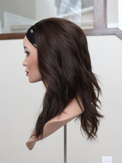 20" Dark Brown Bandfall Active Wig (M) - Madison Hair Collection