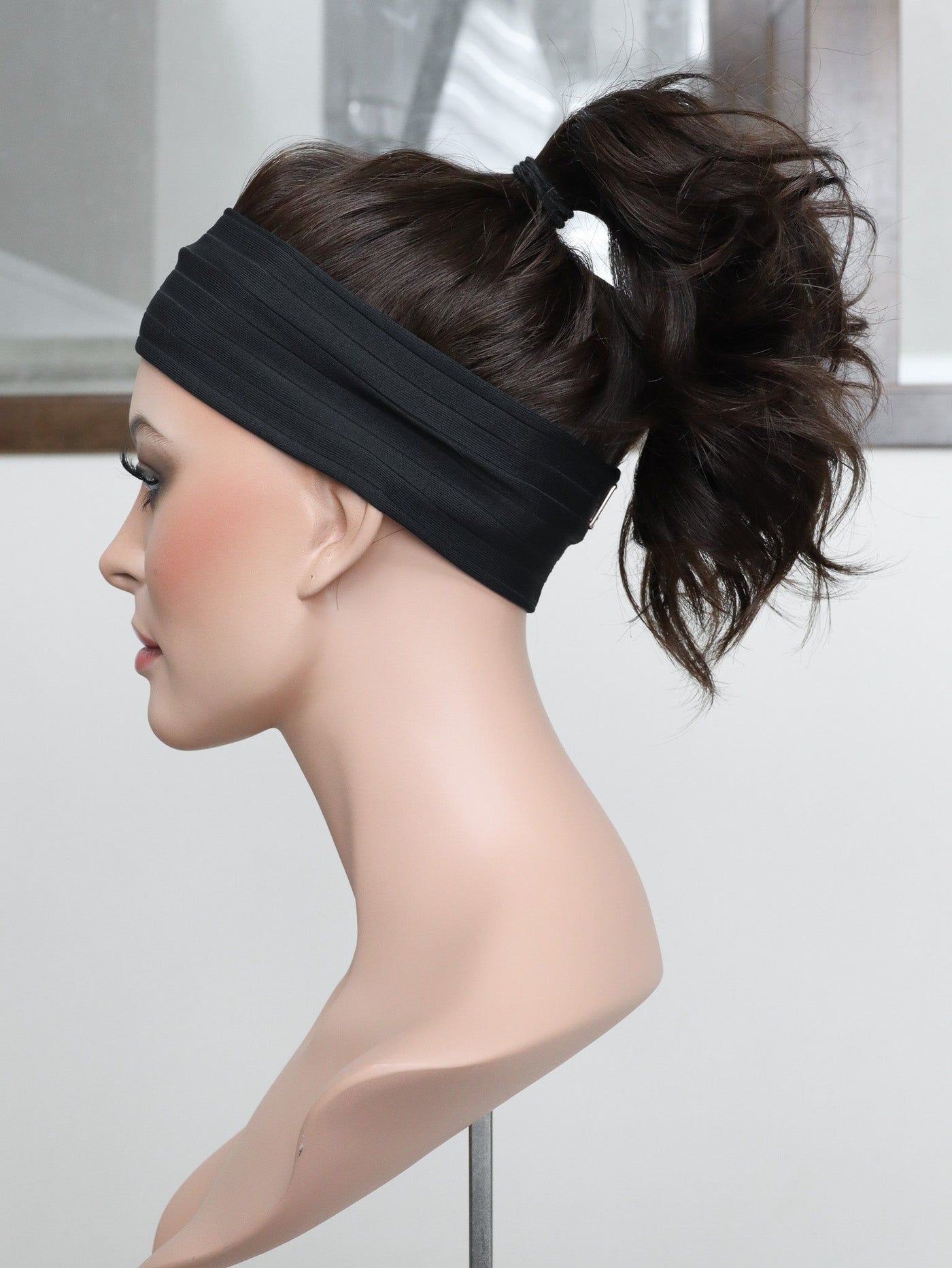 20" Dark Brown Wavy Active Pony Wig (M) - Madison Hair Collection