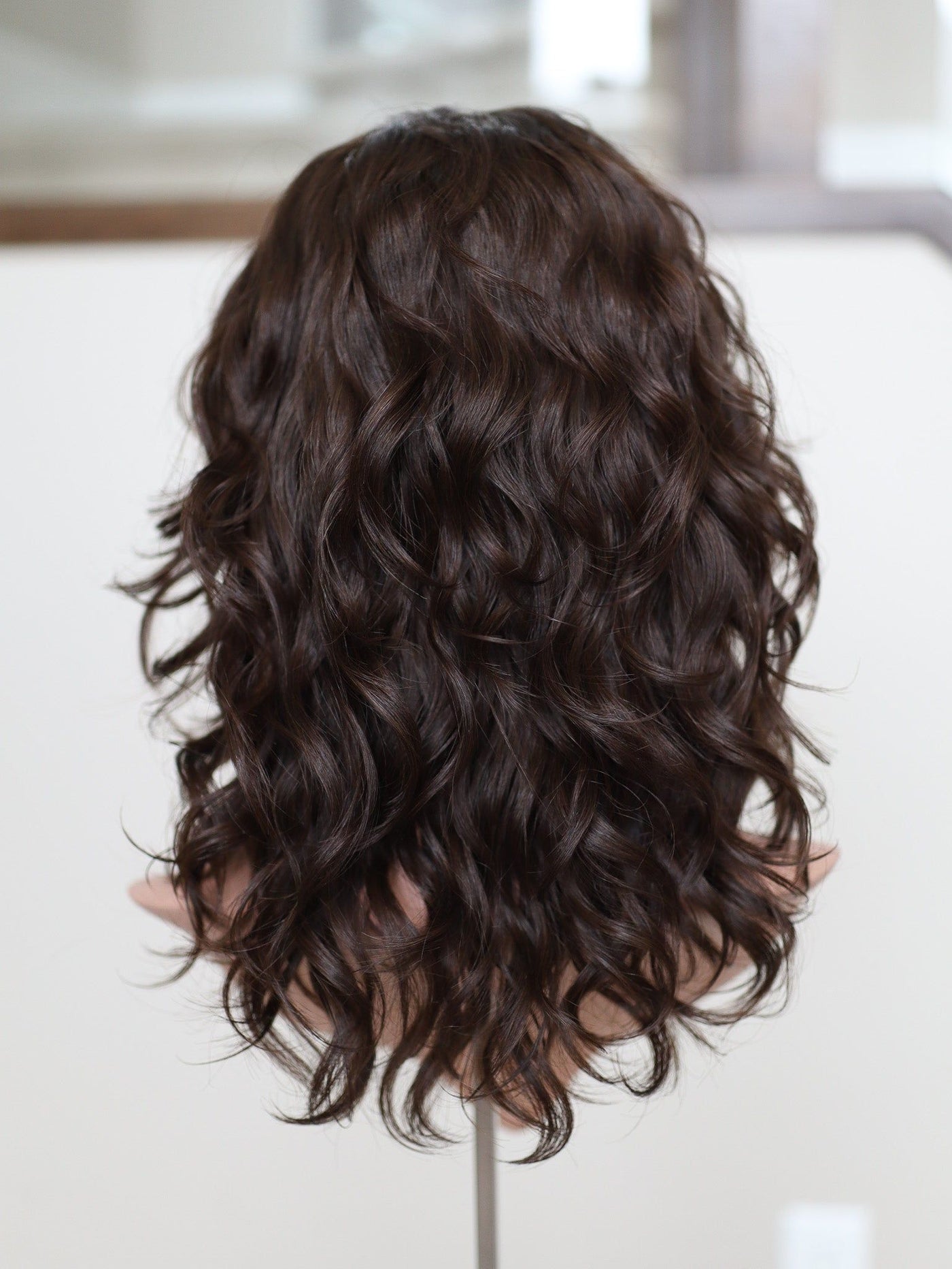 20" Dark Brown Wavy Bandfall Active Wig (M) - Madison Hair Collection