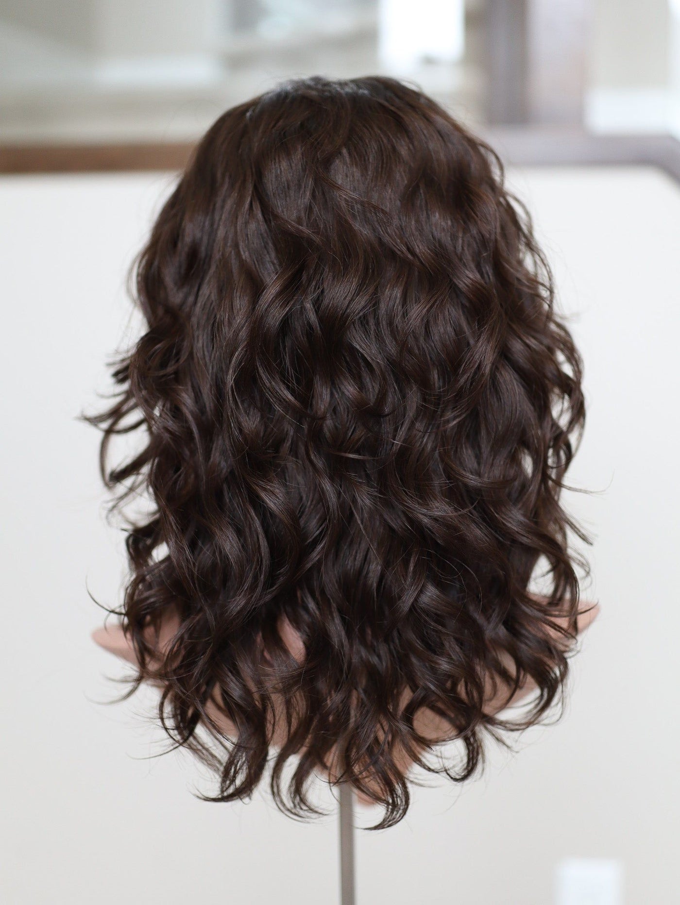20" Dark Brown Wavy Bandfall Active Wig (S) - Madison Hair Collection
