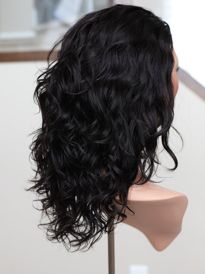 20" Natural Black Wavy Active Pony Wig (S) - Madison Hair Collection