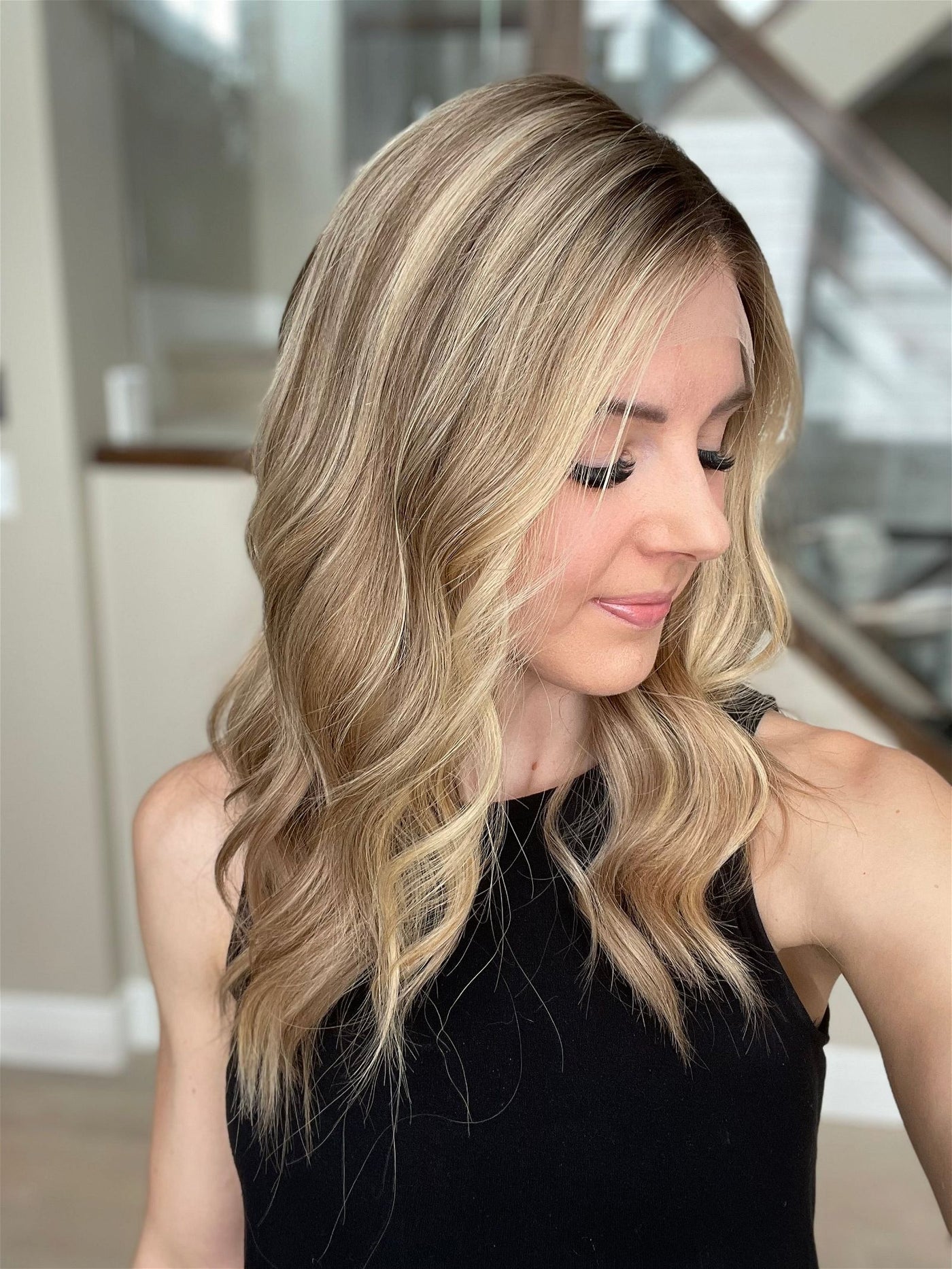21" Janine Luxury Cap Lace Top Wig (M) - Madison Hair Collection