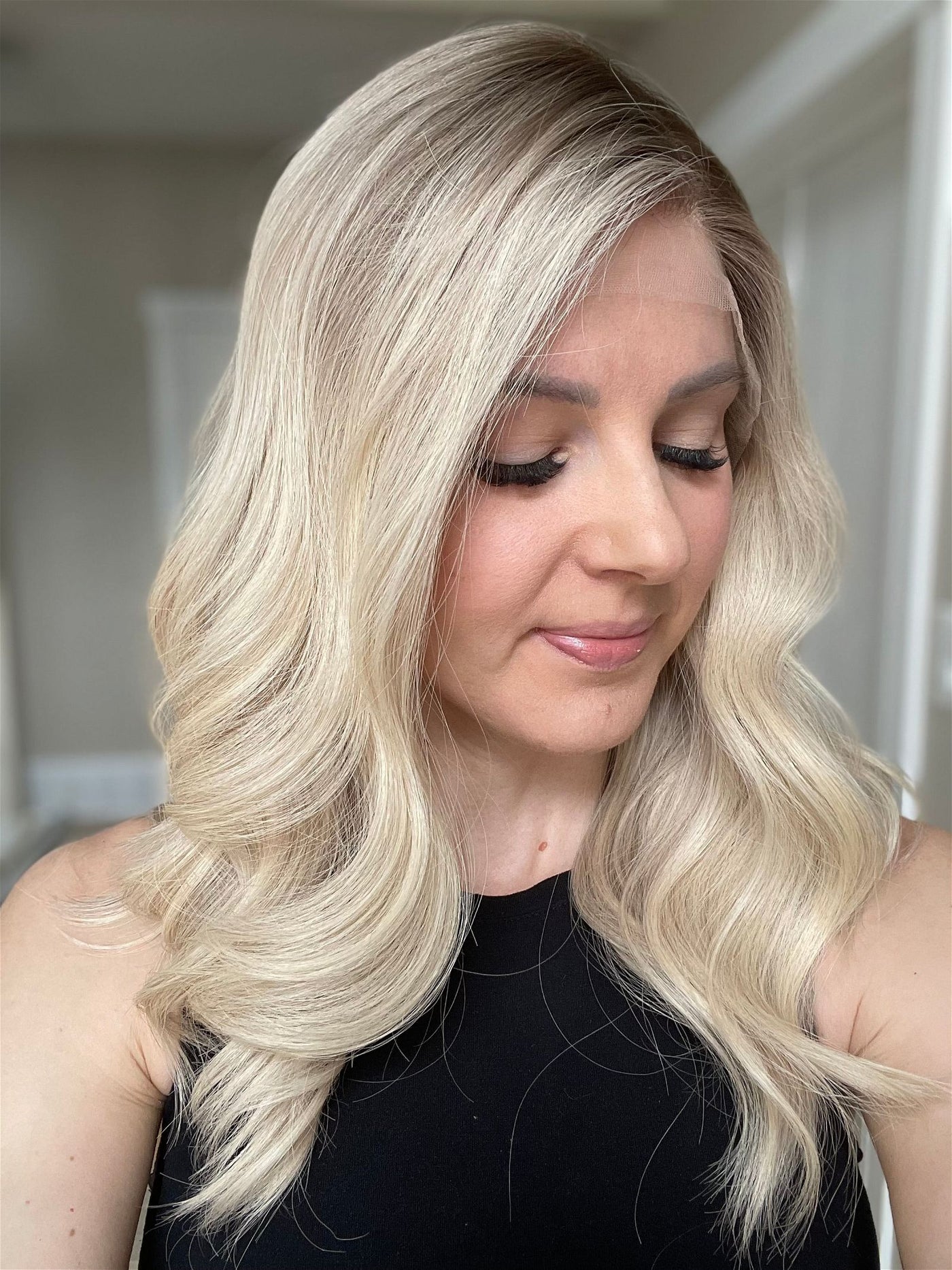 21" V05 Bella Luxury Cap Lace Top Wig (M) - Madison Hair Collection