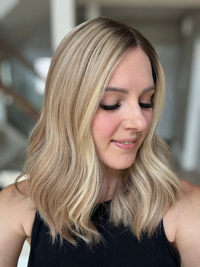 18" Olivia LOB Comfort Cap Silk Top Wig (S)