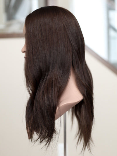 22" 9x9 Dark Brown Silk Top Topper - Madison Hair Collection