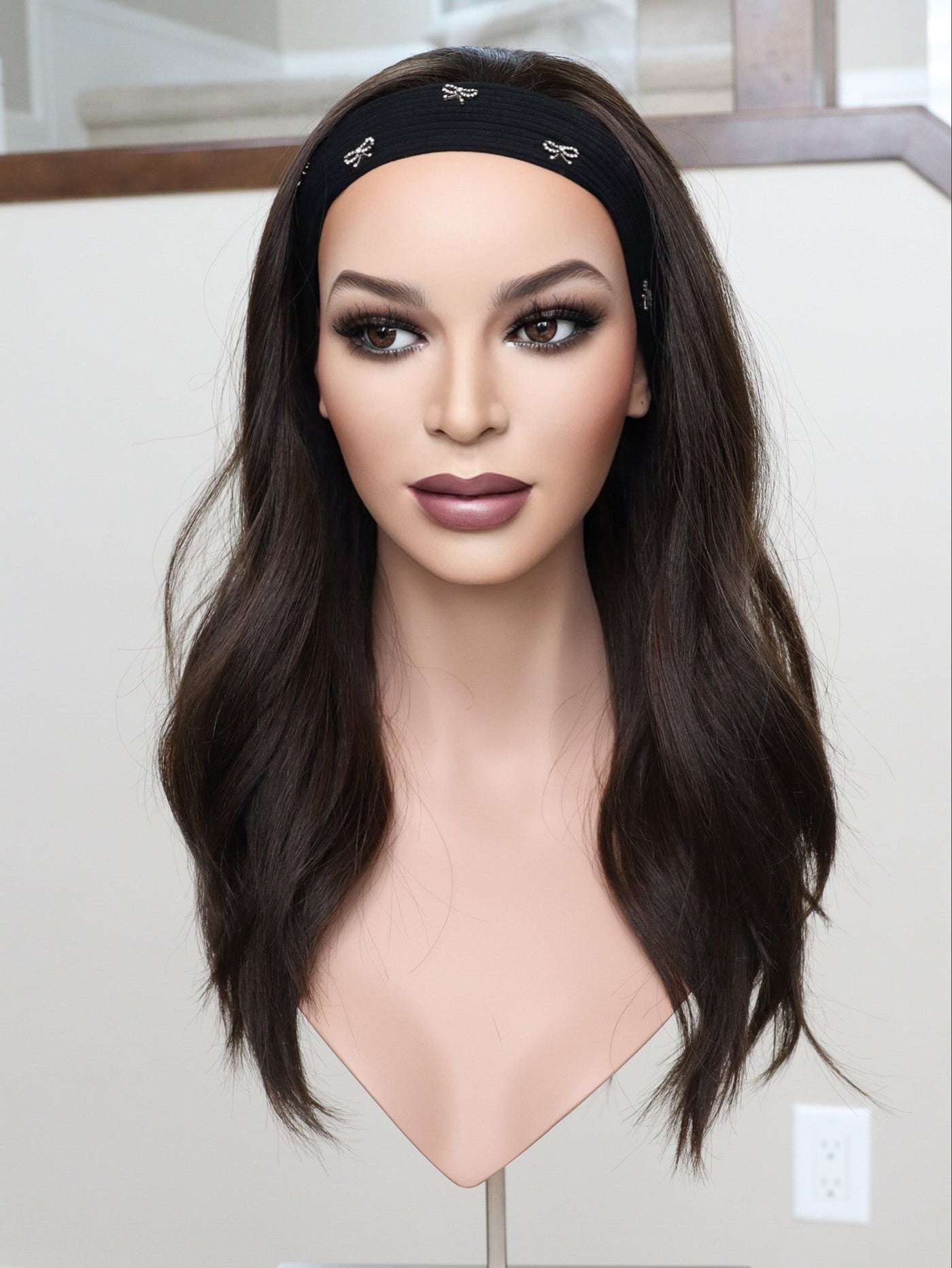 22" Dark Brown Bandfall Active Wig (M) - Madison Hair Collection