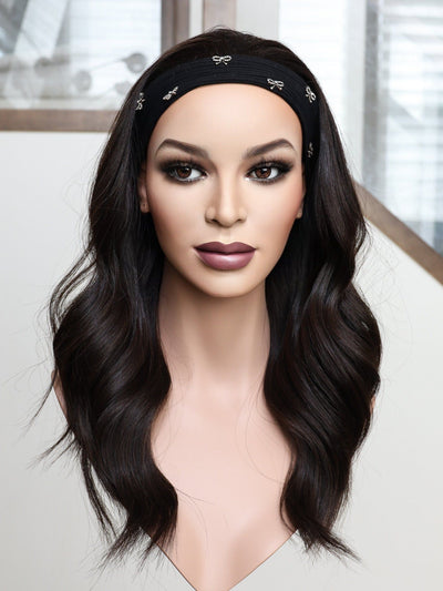 22" Darkest Brown Bandfall Active Wig (S) - Madison Hair Collection