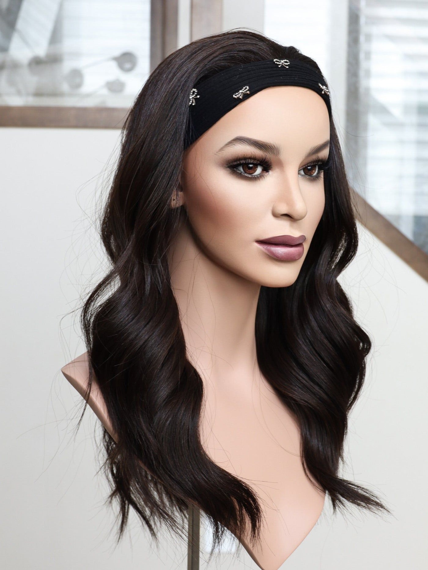 22" Darkest Brown Bandfall Active Wig (S) - Madison Hair Collection