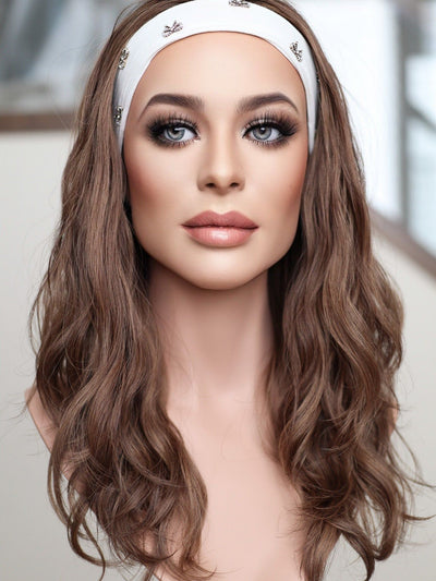 22" Elana Wavy Bandfall Wig (M) - Madison Hair Collection