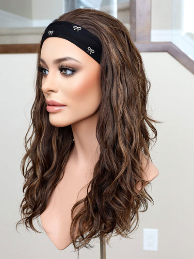 22" Gabriella Wavy Bandfall Active Wig (S) - Madison Hair Collection