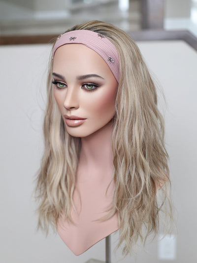 22" Kassidy Wavy Bandfall Active Wig (M) - Madison Hair Collection