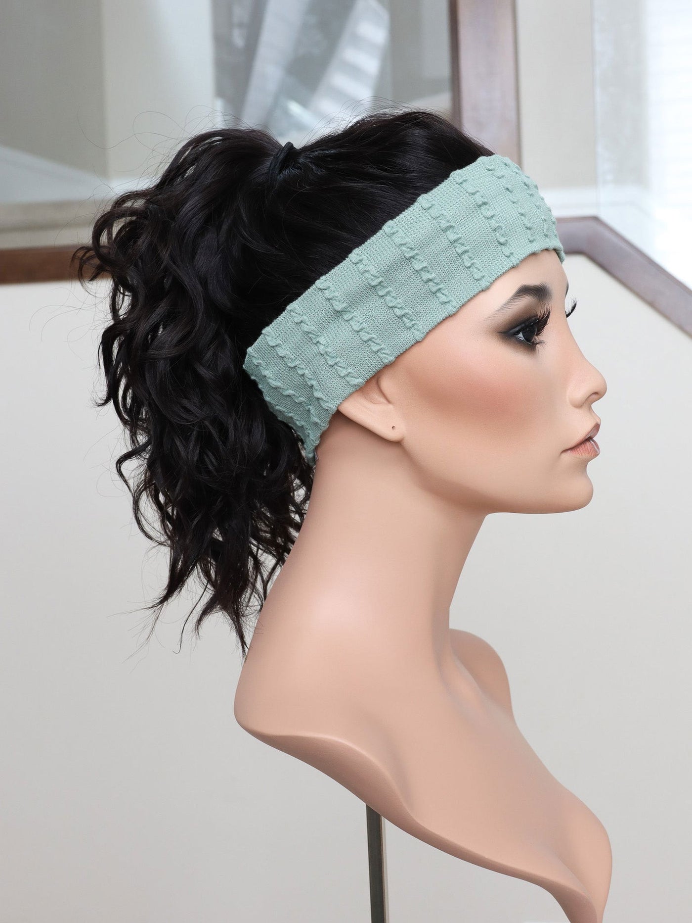 22" Natural Black Wavy Active Pony Wig (M) - Madison Hair Collection