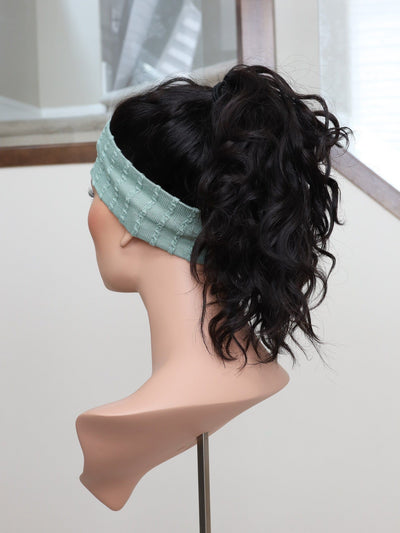 22" Natural Black Wavy Active Pony Wig (S) - Madison Hair Collection