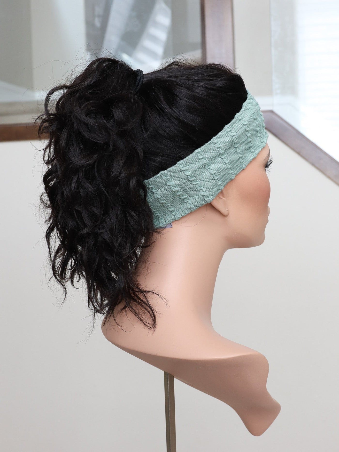 22" Natural Black Wavy Active Pony Wig (S) - Madison Hair Collection