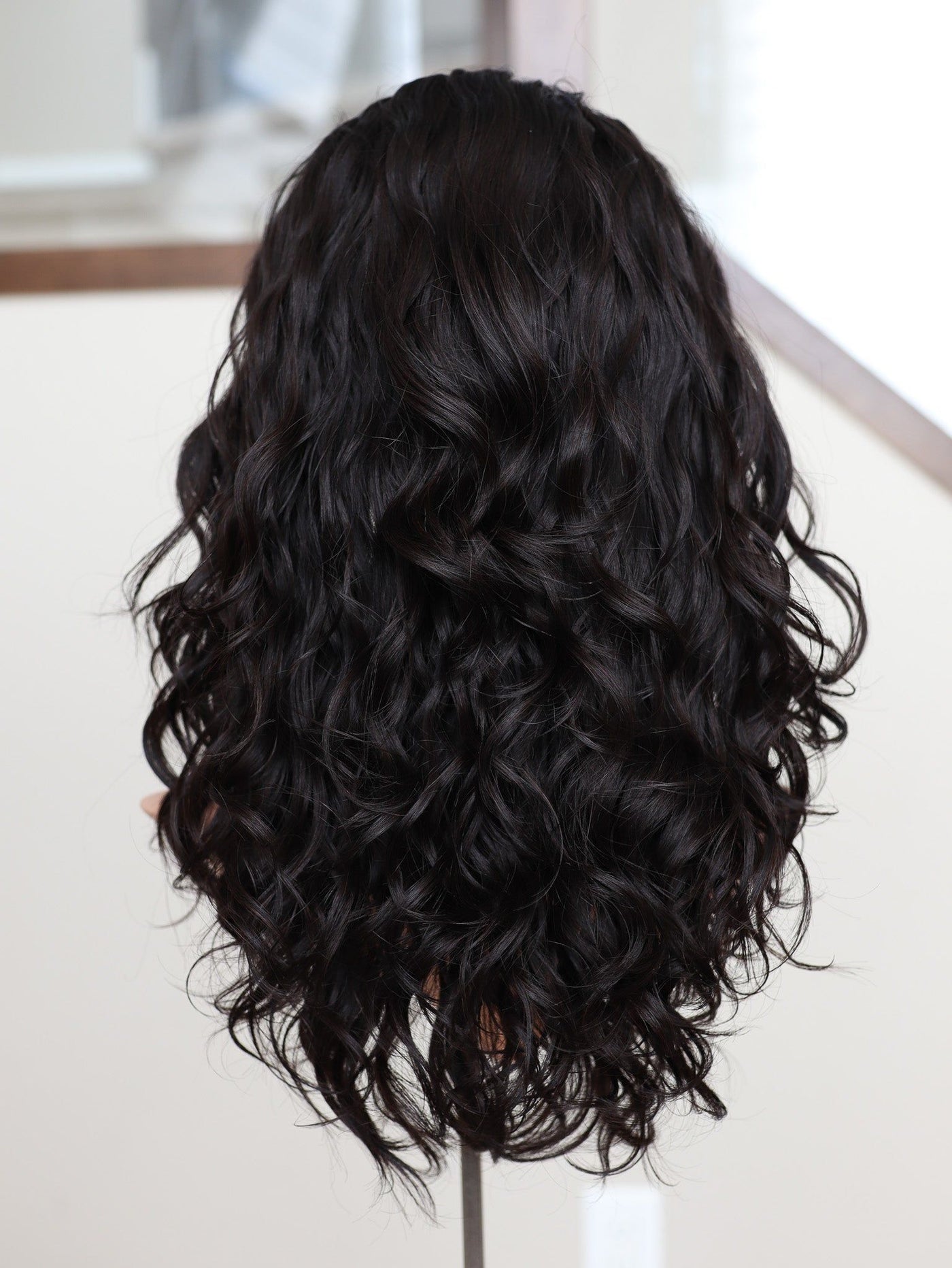 22" Natural Black Wavy Bandfall Active Wig (M) - Madison Hair Collection