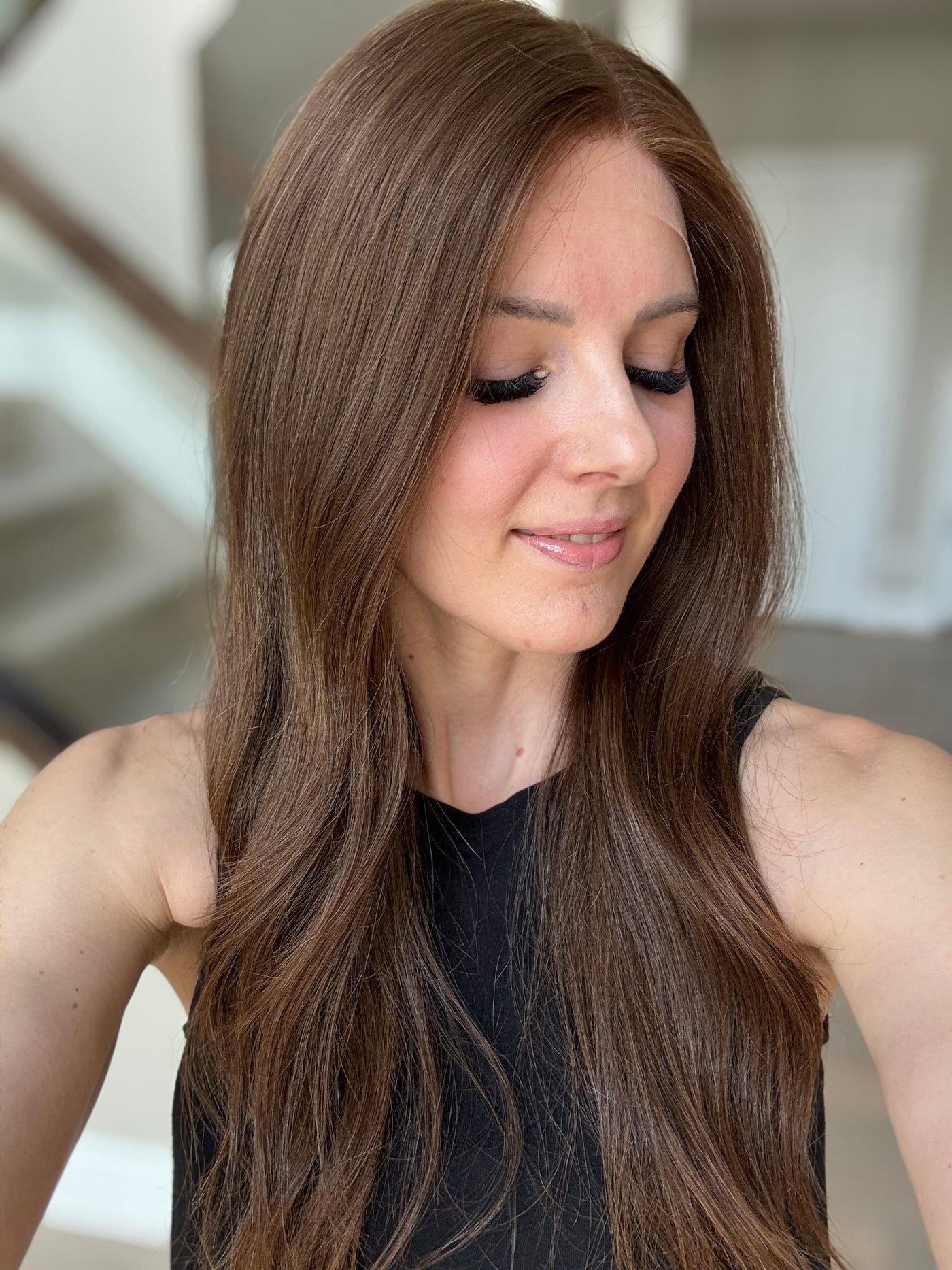 Euro Wig #8: 24" Medium Warm Brown Comfort Cap (M)