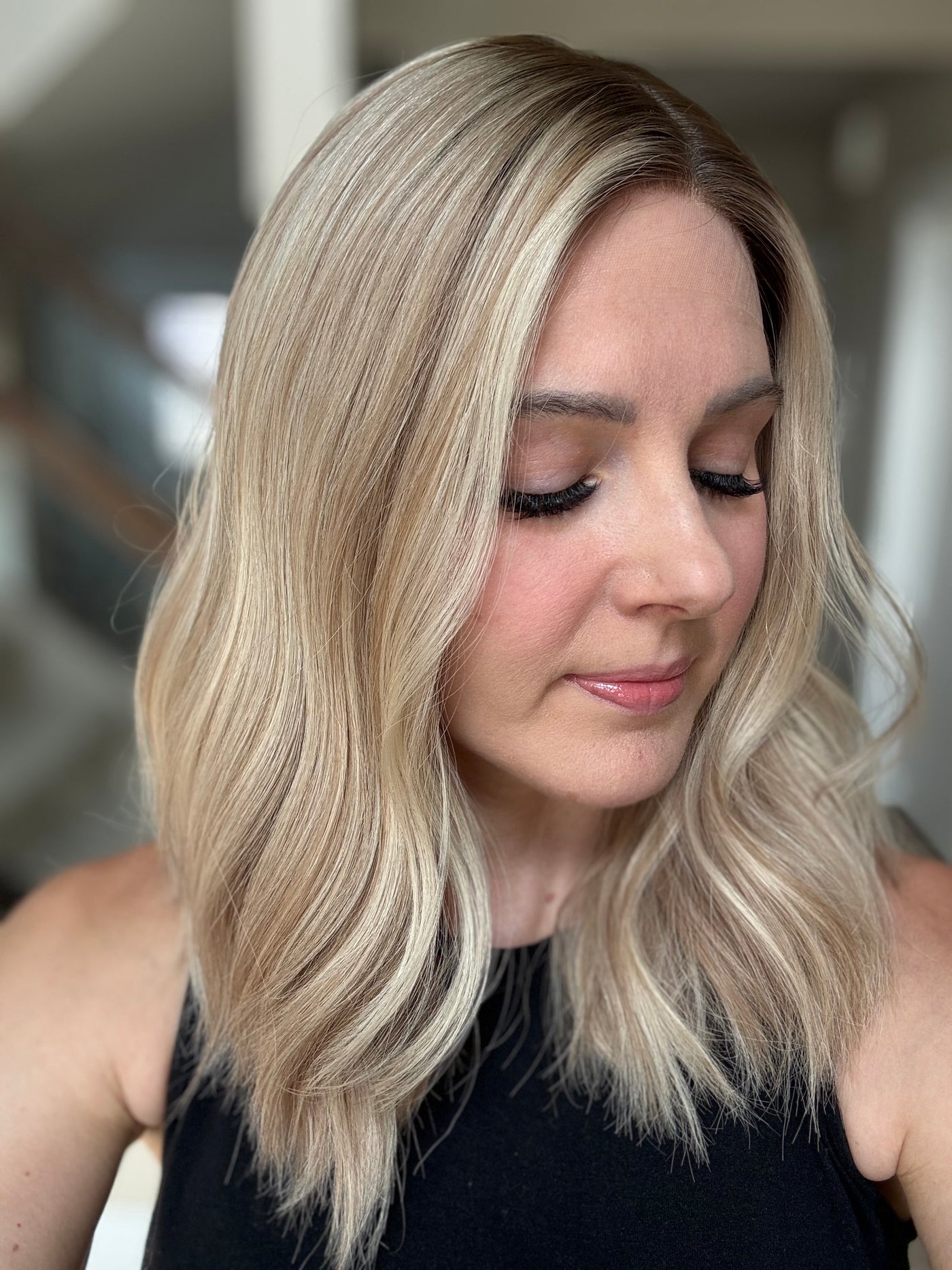 18" Katie LOB Comfort Cap Silk Top Wig (M)