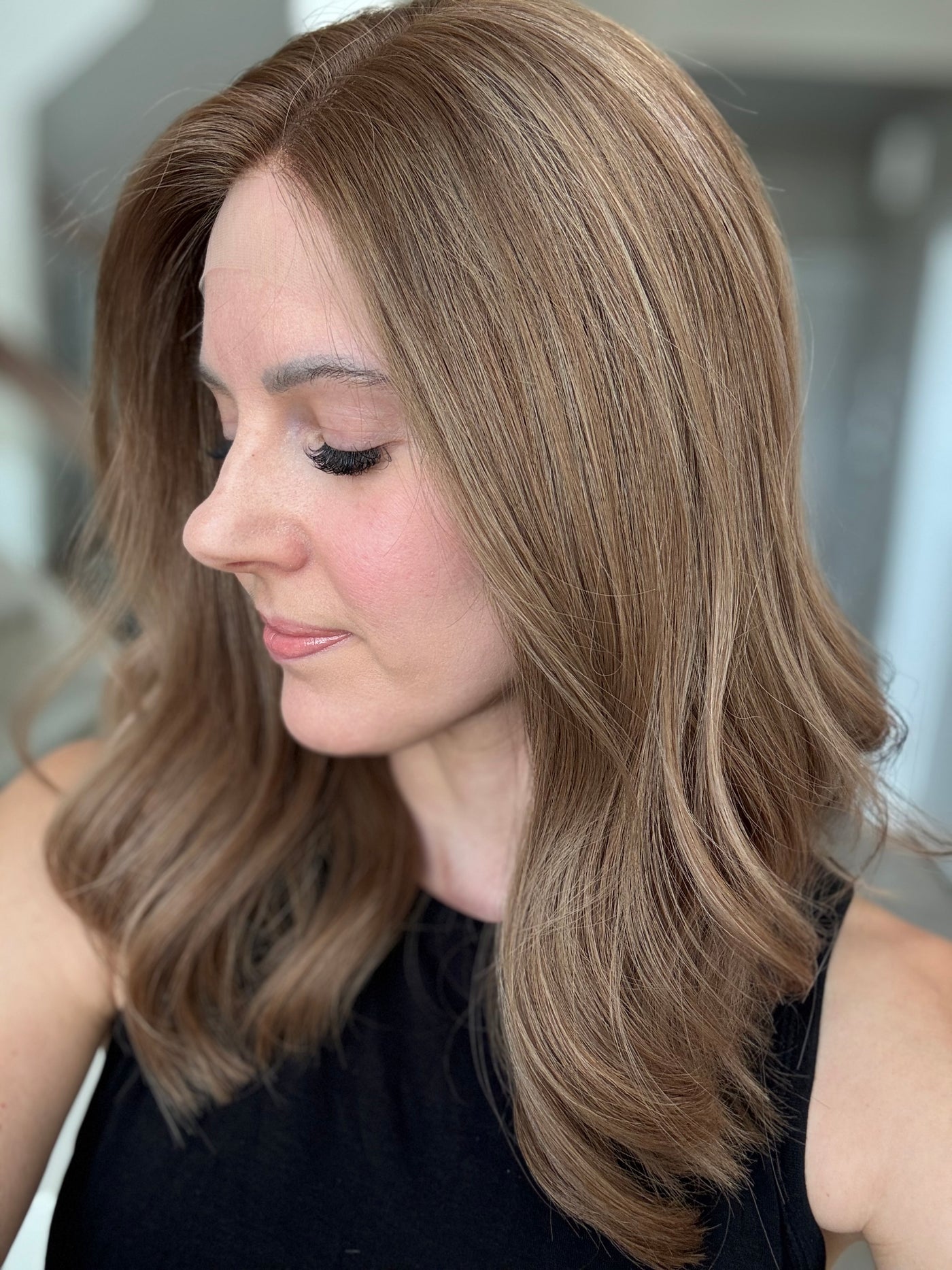 18" Justine LOB Comfort Cap Lace Top Wig (M)