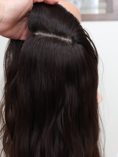 Fine Texture Natural Collection #215 23" 9x9 Silk Top Topper (FINAL SALE) - Madison Hair Collection