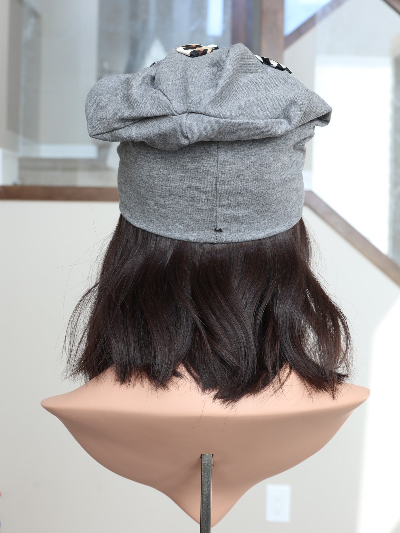 13" Dark Brown Hat Wig (M)