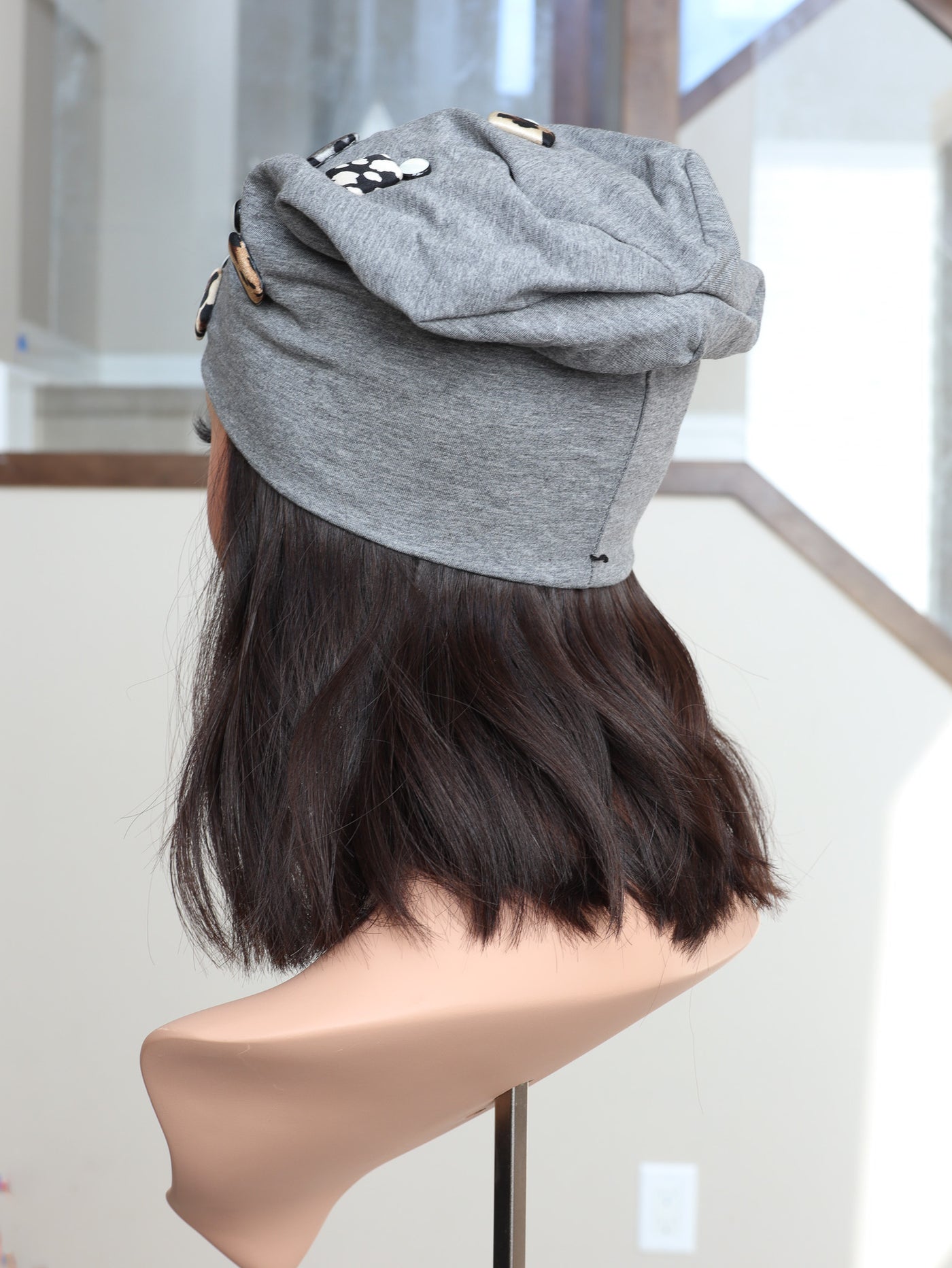 13" Dark Brown Hat Wig (M)