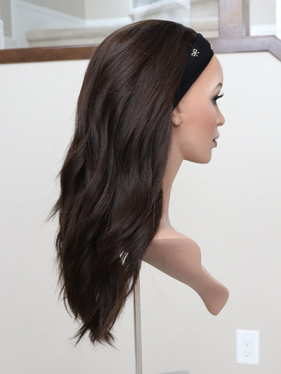 RESERVED FOR JULIA 22" Dark Brown Bandfall Active Wig (M)